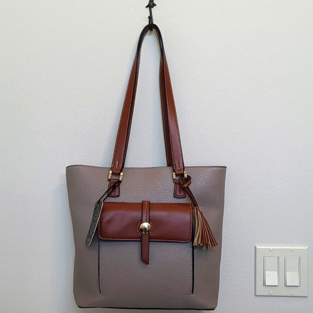 NWT Marc Chantal Taupe Shoulder Purse